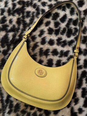 Tory Burch Lemon Yellow Leather Shoulder Hobo